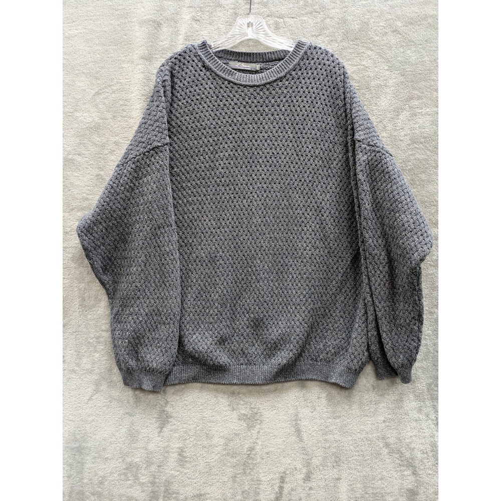 Grandpacore Textured Knit Sweater Mens‎ 3XLT Tall Eclectic Made in USA Chunky